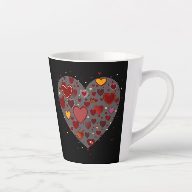 Taza De Café Latte Hearts allover (Derecha)