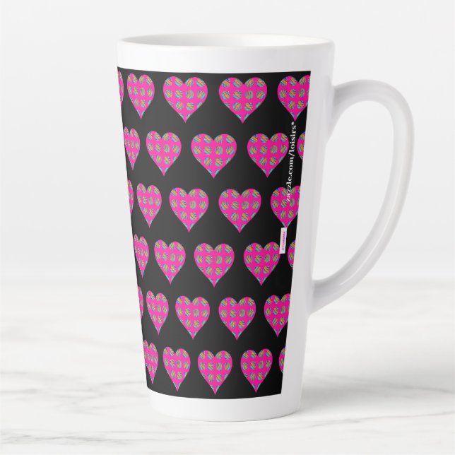 Taza De Café Latte Hearts Latte Mug (Derecha)