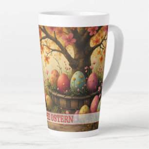 Taza De Café Latte Hechizo de flores primaverales con esplendor de hu
