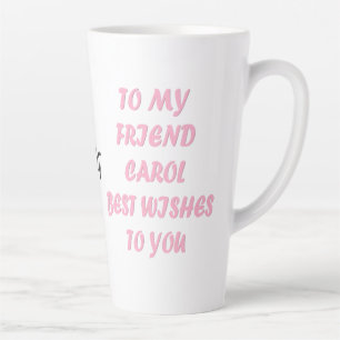 Taza De Café Latte Hecho para Carol guion rosado estilo divertido