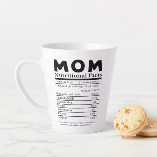 Taza De Café Latte Hechos Nutricionales De Mamá