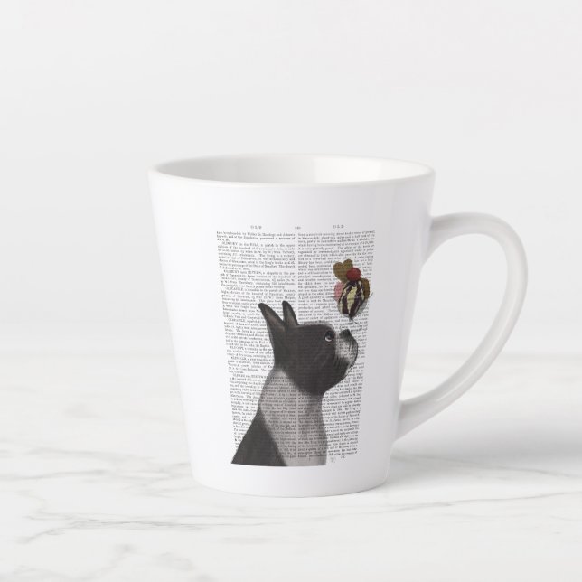 Taza De Café Latte Helado de Boston Terrier (Derecha)