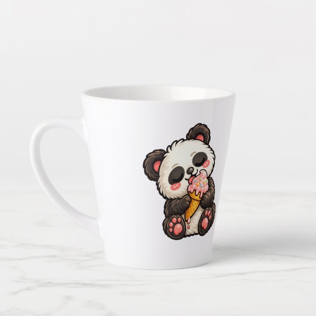 Taza De Café Latte Helado de Panda Adorable (Izquierda)
