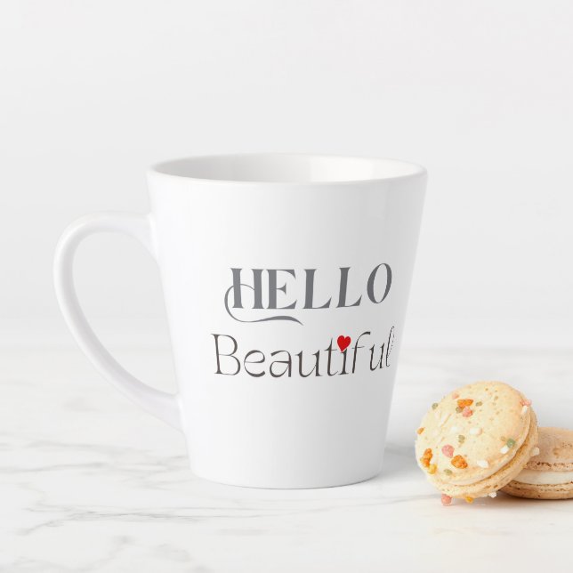 Taza De Café Latte Hello Beautiful Positive Affirmation Gift (In situ)