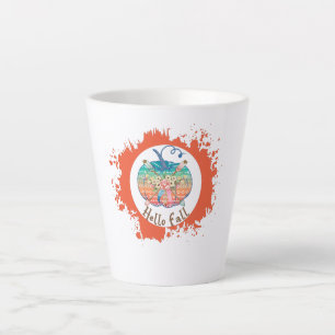 Taza De Café Latte Hello Fall - Diseño de calabaza caprichosa