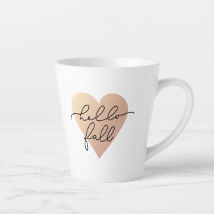 Taza De Café Latte Hello Fall Love Heart