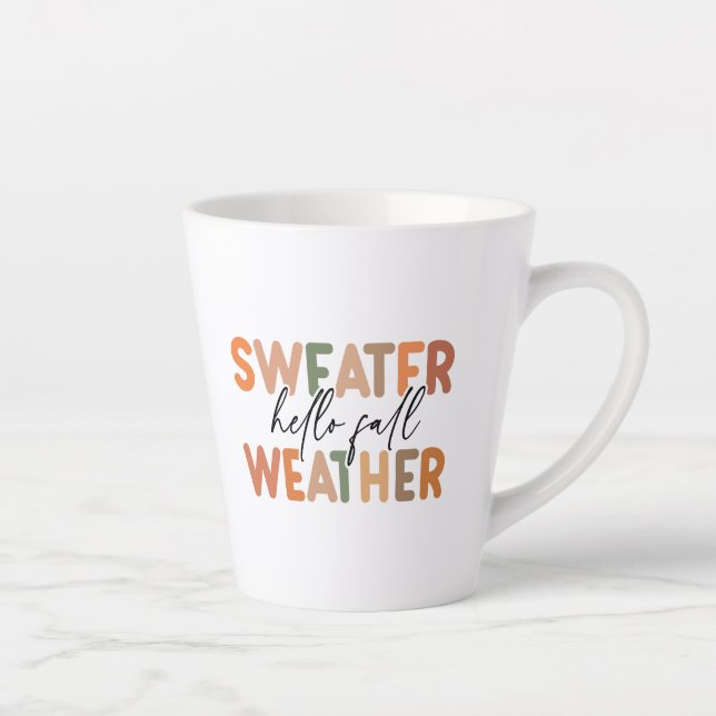 Taza De Café Latte Hello Fall | Tiempo de sudoración (Derecha)