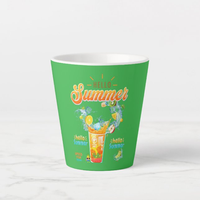 Taza De Café Latte Hello Summer (Anverso)