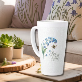 Taza De Café Latte Herencia | Abeja quieta – Floral botánica