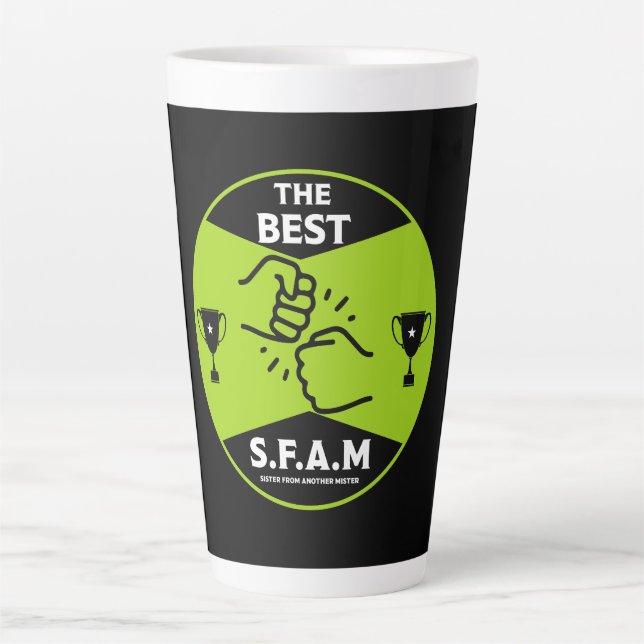 Taza De Café Latte Hermana De Otro Mister (Anverso)