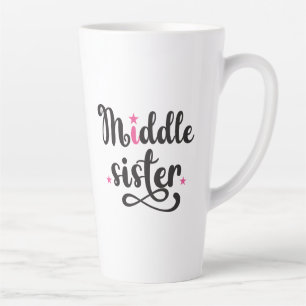 Taza De Café Latte Hermana del Medio, Estrellas Cutas