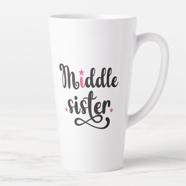 Taza De Café Latte Hermana del Medio, Estrellas Cutas (Derecha)