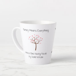Taza De Café Latte Hermana en la ley, ¡Te refieres al mundo!