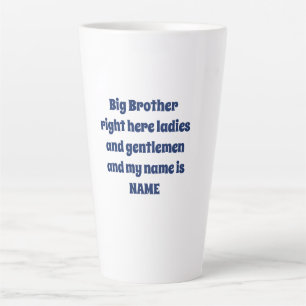 Taza De Café Latte Hermano Mayor Nombre Personalizado – Diseño de Fam