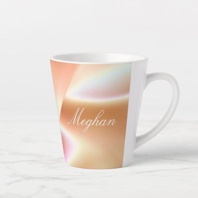 Taza De Café Latte Hermosa alfombra de latte rosa suave (Derecha)