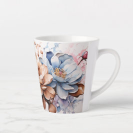 Taza De Café Latte Hermosa alfombra floral latte