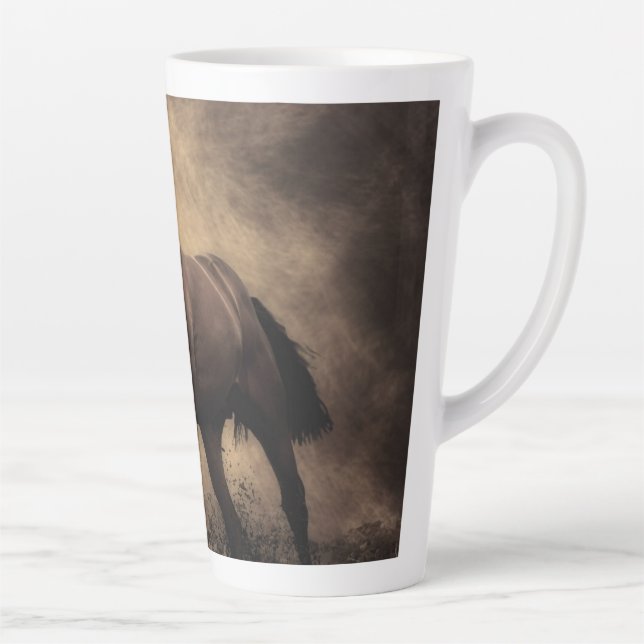 Taza De Café Latte Hermosa almohada de caballo marrón (Derecha)