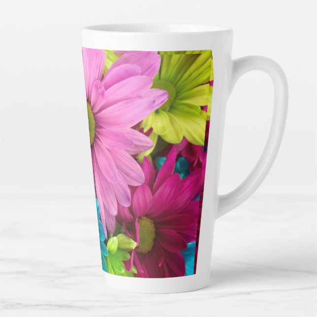 Taza De Café Latte Hermosa flor brillante Latte Mug (Derecha)