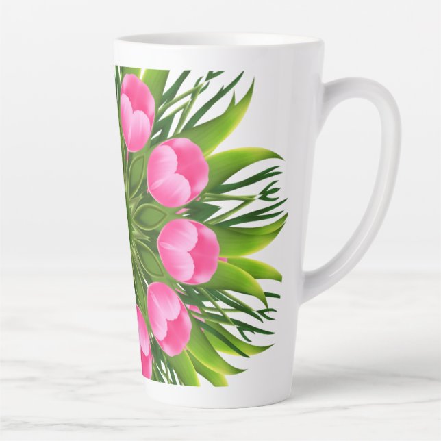 Taza De Café Latte Hermosa Flor Mandala Design-79358 (Derecha)
