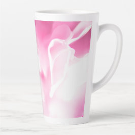Taza De Café Latte Hermosa flor rosa impresión de latte grande