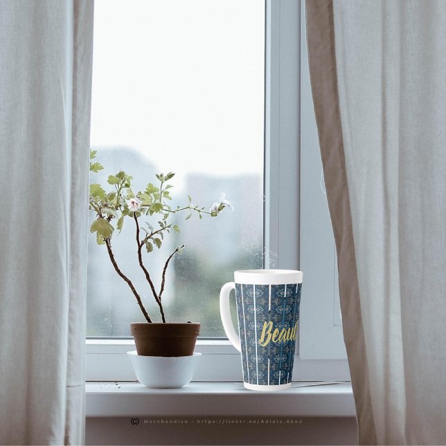 Taza De Café Latte HERMOSA lata de insectos del poeta Adiela Akoo (Beautiful Latte Mug designed by Poet Adiela Akoo. Browse my store for more fab finds & gr8t buys now)