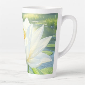 Taza De Café Latte Hermosa Lily Flower Latte Mug