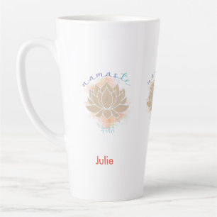 Taza De Café Latte Hermosa palabra con nombre y Lotus Design