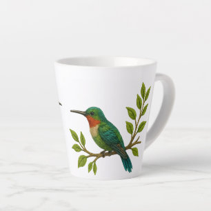 Taza De Café Latte Hermosa pareja de colibríes