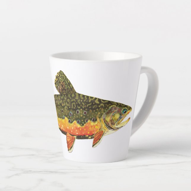Taza De Café Latte Hermosa pesca de trucha rota (Ángulo derecho)