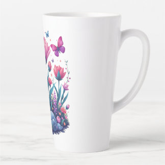 Taza De Café Latte Hermosas flores