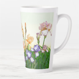 Taza De Café Latte Hermosas flores Lirios de primavera