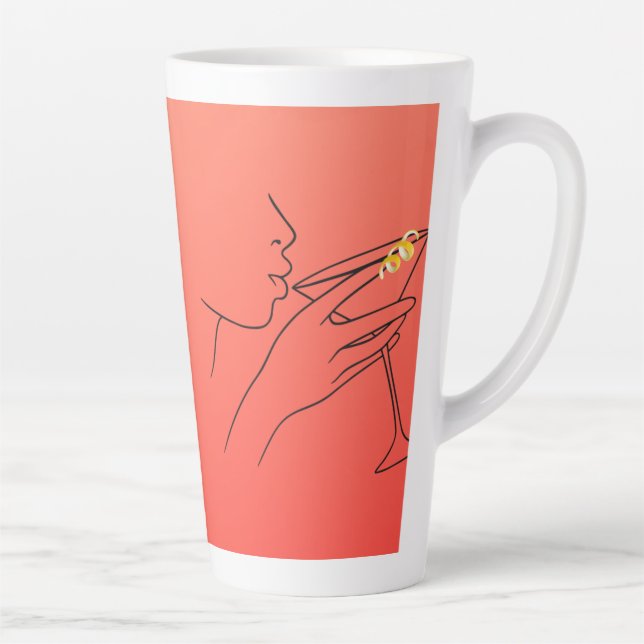 Taza De Café Latte Hermosas líneas Cosmopolitan Latte Mug (Derecha)