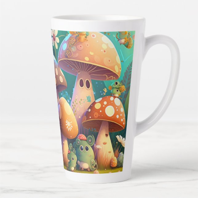 Taza De Café Latte Hermosas setas (Derecha)