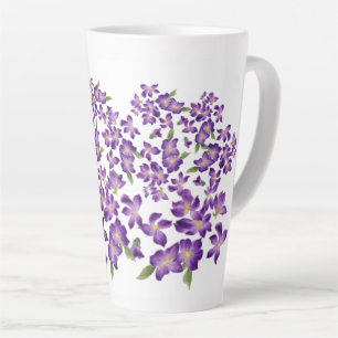 Taza De Café Latte Hermosas violetas moradas de lata