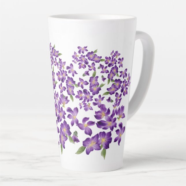 Taza De Café Latte Hermosas violetas moradas de lata (Ángulo derecho)