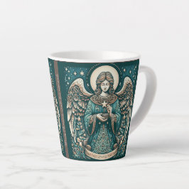 Taza De Café Latte Hermoso Ángel Debajo de las estrellas