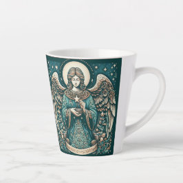 Taza De Café Latte Hermoso Ángel Debajo de las estrellas
