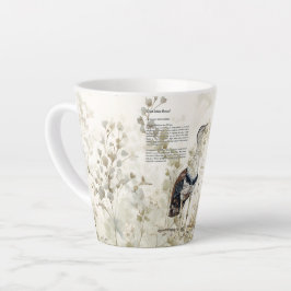 Taza De Café Latte Hermoso ave bustaza india grande pintada a mano
