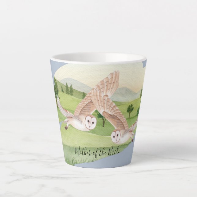 Taza De Café Latte Hermoso Boda de OWLS (Anverso)