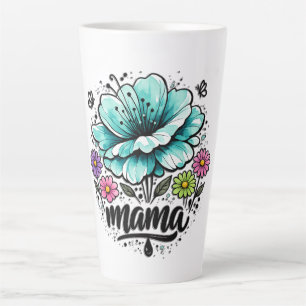 Taza De Café Latte Hermoso Boho Floral Mama Día de la Madre