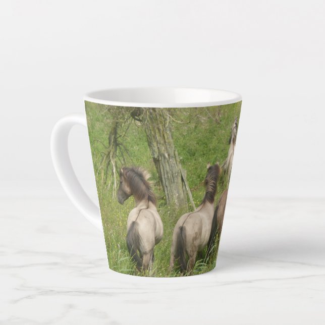 Taza De Café Latte Hermoso caballo salvaje Latte Mug (Ángulo izquierdo)
