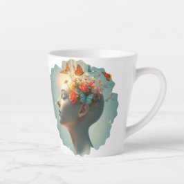 Taza De Café Latte Hermoso cerebro florece diferente Lady Coffee Mug