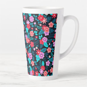 Taza De Café Latte Hermoso Ditsy Floral Background-56676