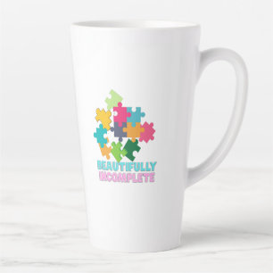 Taza De Café Latte Hermoso Rompecabezas Incompleto Colorido