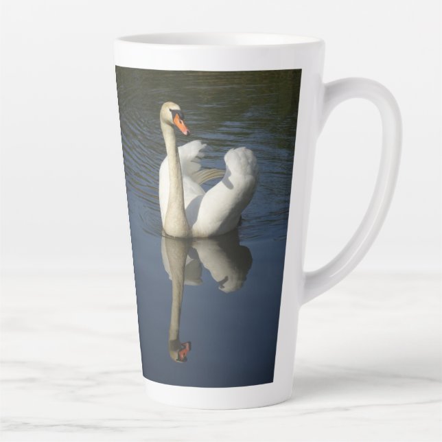 Taza De Café Latte Hermoso Swan Latte Mug (Derecha)