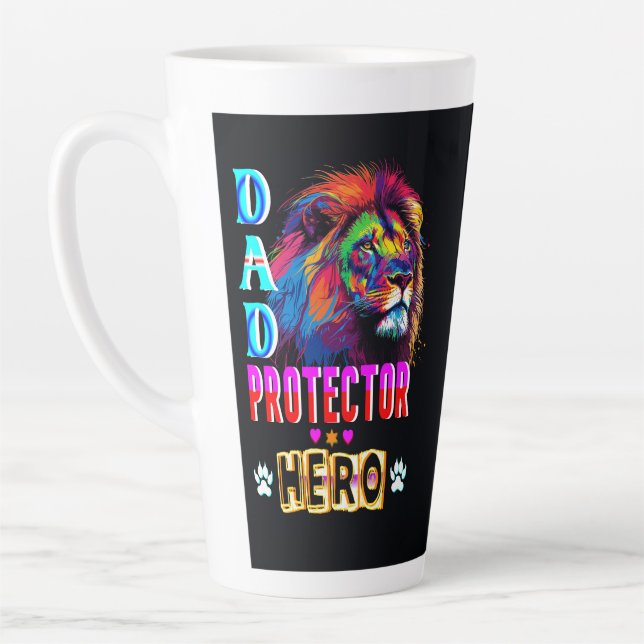 Taza De Café Latte Héroe del protector de papá (Izquierda)