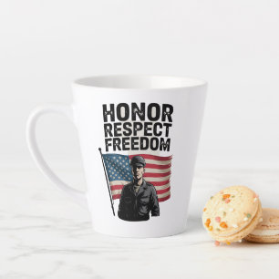 Taza De Café Latte Héroes Veterano Día Diseño Patriótico