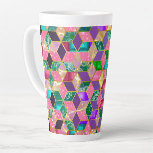 Taza De Café Latte Hexágono divertido multimixto en forma de diamante