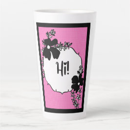 Taza De Café Latte Hi There! – Bright Floral Hello Card
