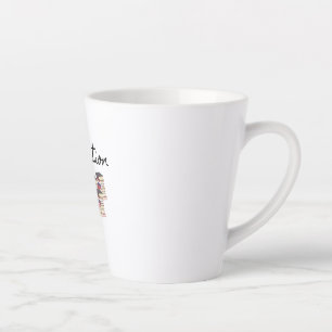 Taza De Café Latte Hibernación de ardilla leyendo latte mug
